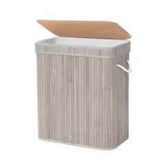 SOHOGAR - Cesto plegable para ropa de bambú gris