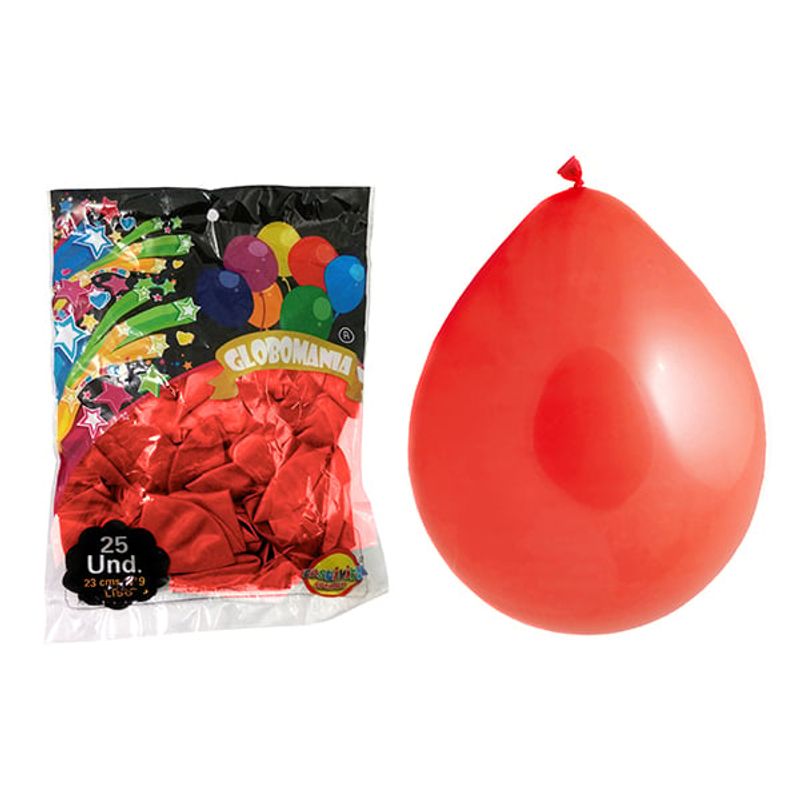 GENERICO - GLOBO 09 STANDARD B ROJO X 25 UNI