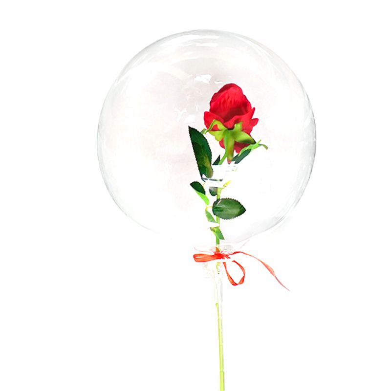 GENERICO - GLOBO BURBUJA CON ROSA X1 UNI