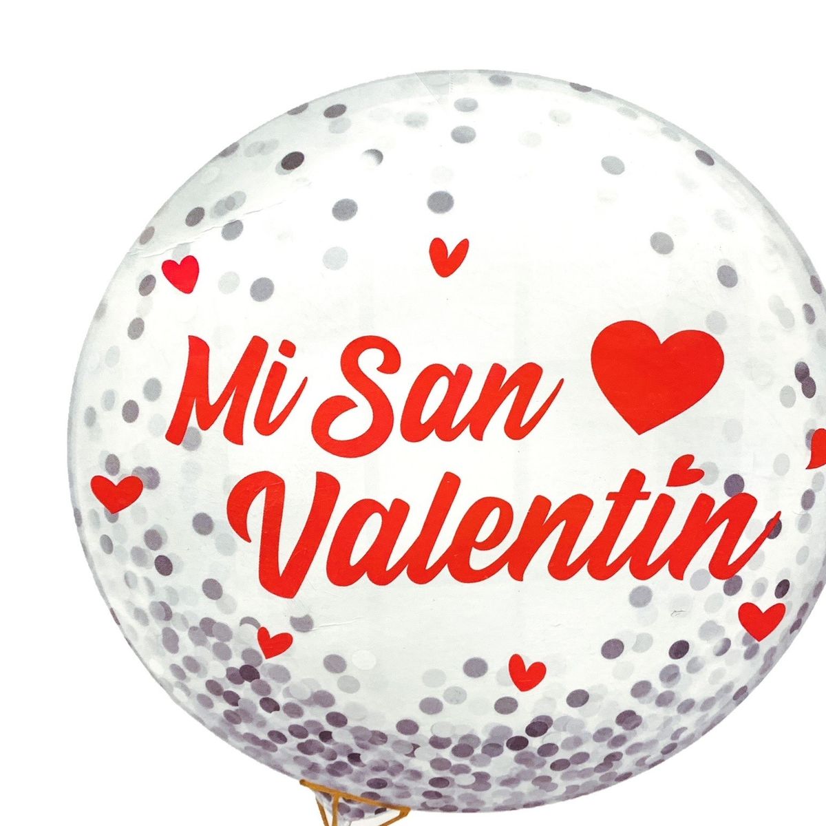 GENERICO - GLOBO BURBUJA CONFETTI MI SAN VALENTIN X1 UNI