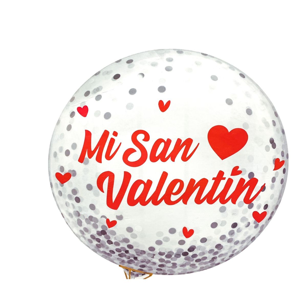 GENERICO - GLOBO BURBUJA CONFETTI MI SAN VALENTIN X1 UNI