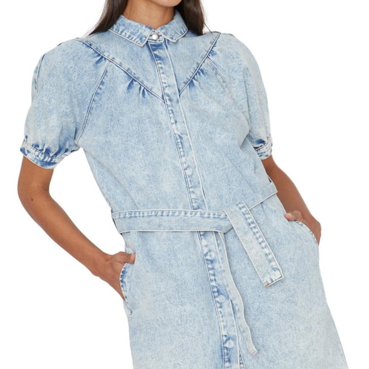 JACINTA TIENDA - Vestido Denim manga corta azul Jacinta Tienda