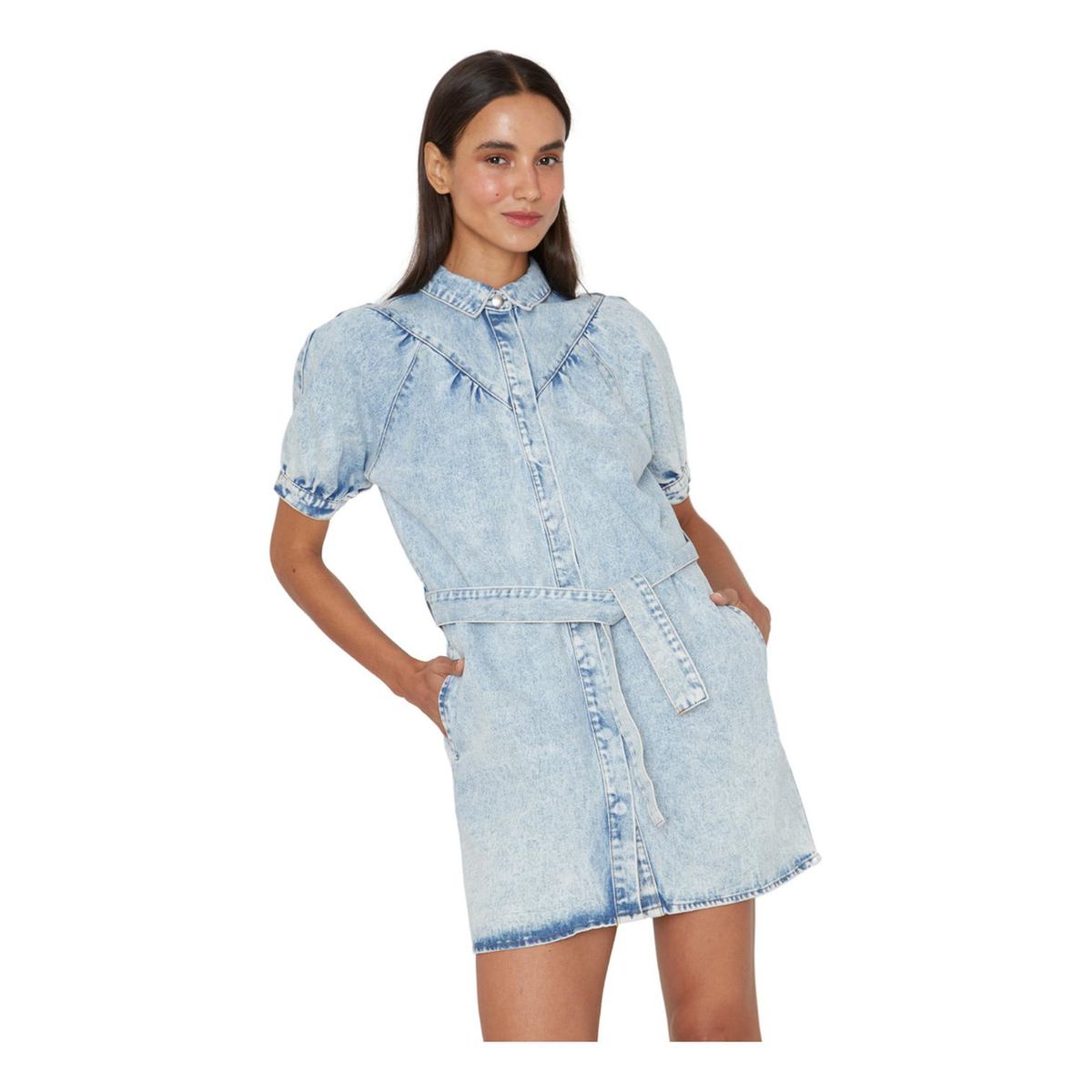 JACINTA TIENDA - Vestido Denim manga corta azul Jacinta Tienda