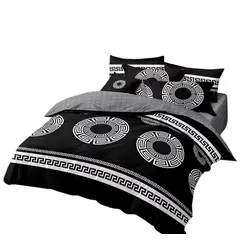 ANGELES DEL HOGAR - Cubrecama Quilt Verano King Negro Diseño Circular