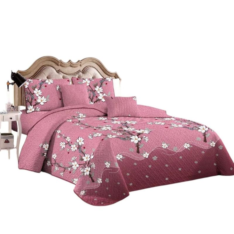 ANGELES DEL HOGAR - Cubrecama Quilt Verano King Flore Rosa Mod 126