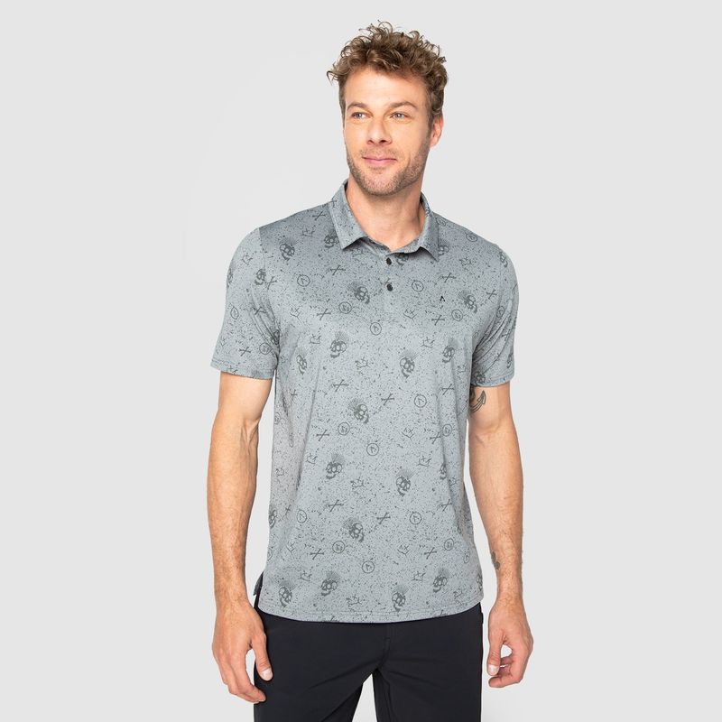 BUBBA - Polera Spandex Golf Skulls  Black Bubba