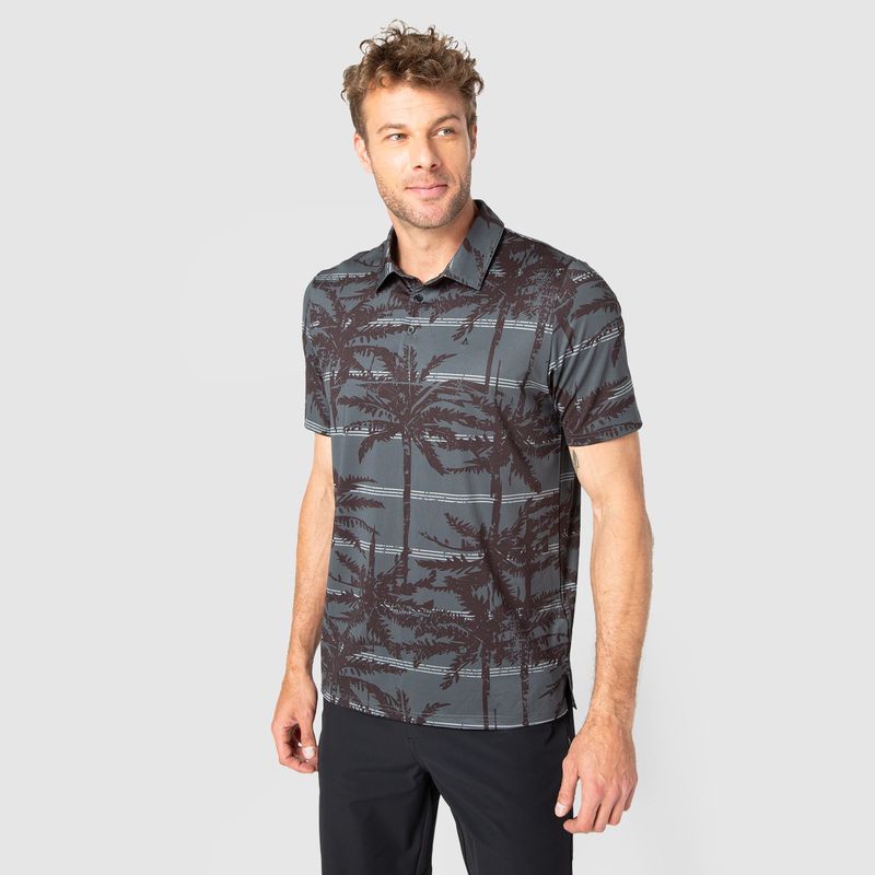 BUBBA - Polera Spandex Golf Palms   Black Bubba