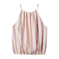 GAP - Blusa Halter Rayada Niña Crema
