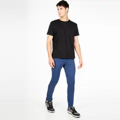 ELLUS - Pantalón New Slim Tiro Medio Azul Oscuro AMC15252