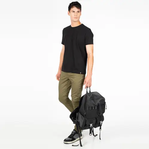 ELLUS - Pantalón New Slim Tiro Medio Verde Musgo AMC15252