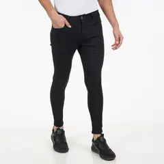 ELLUS - Jeans Super Skinny Total Black Tiro Medio AM051230