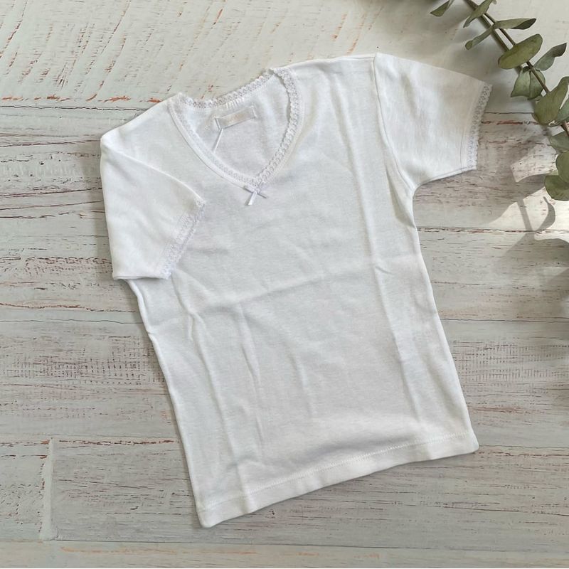 WAWABABY - Camiseta Corta Wawa Blanca Basica Niña