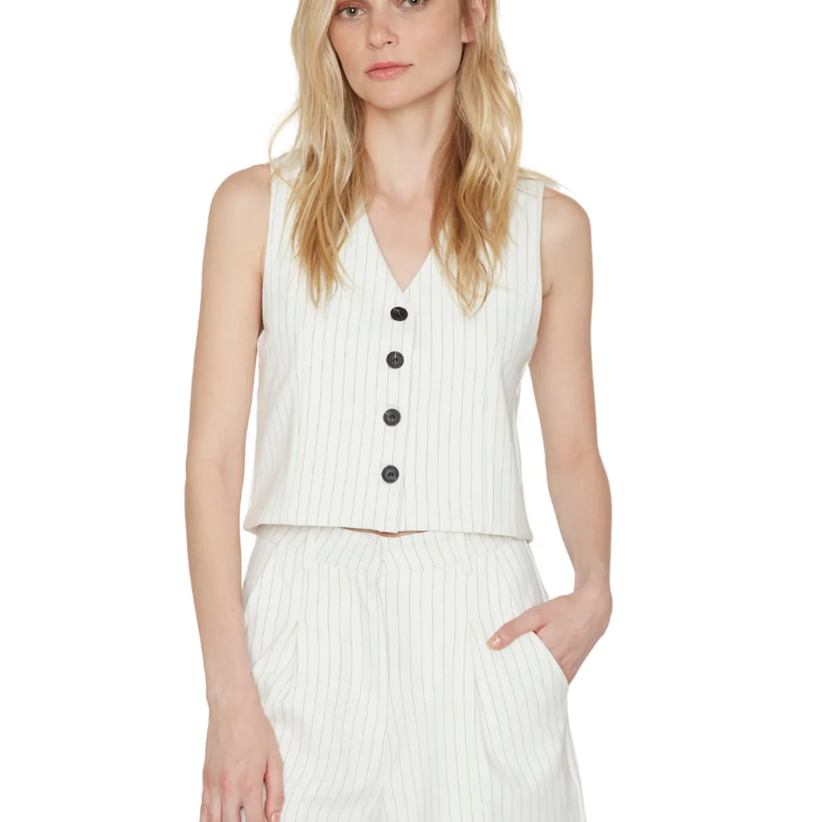 JACINTA TIENDA - Vest Owen rayas blanco Jacinta Tienda