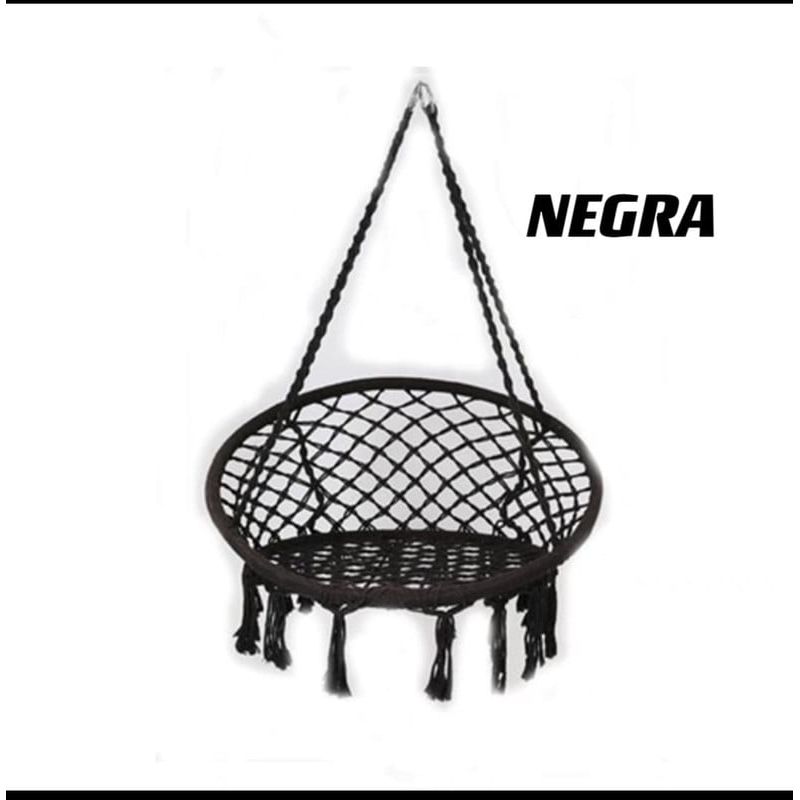 ANGELES DEL HOGAR - Silla Hamaca Color Negro 80 X 60 X 120 cm