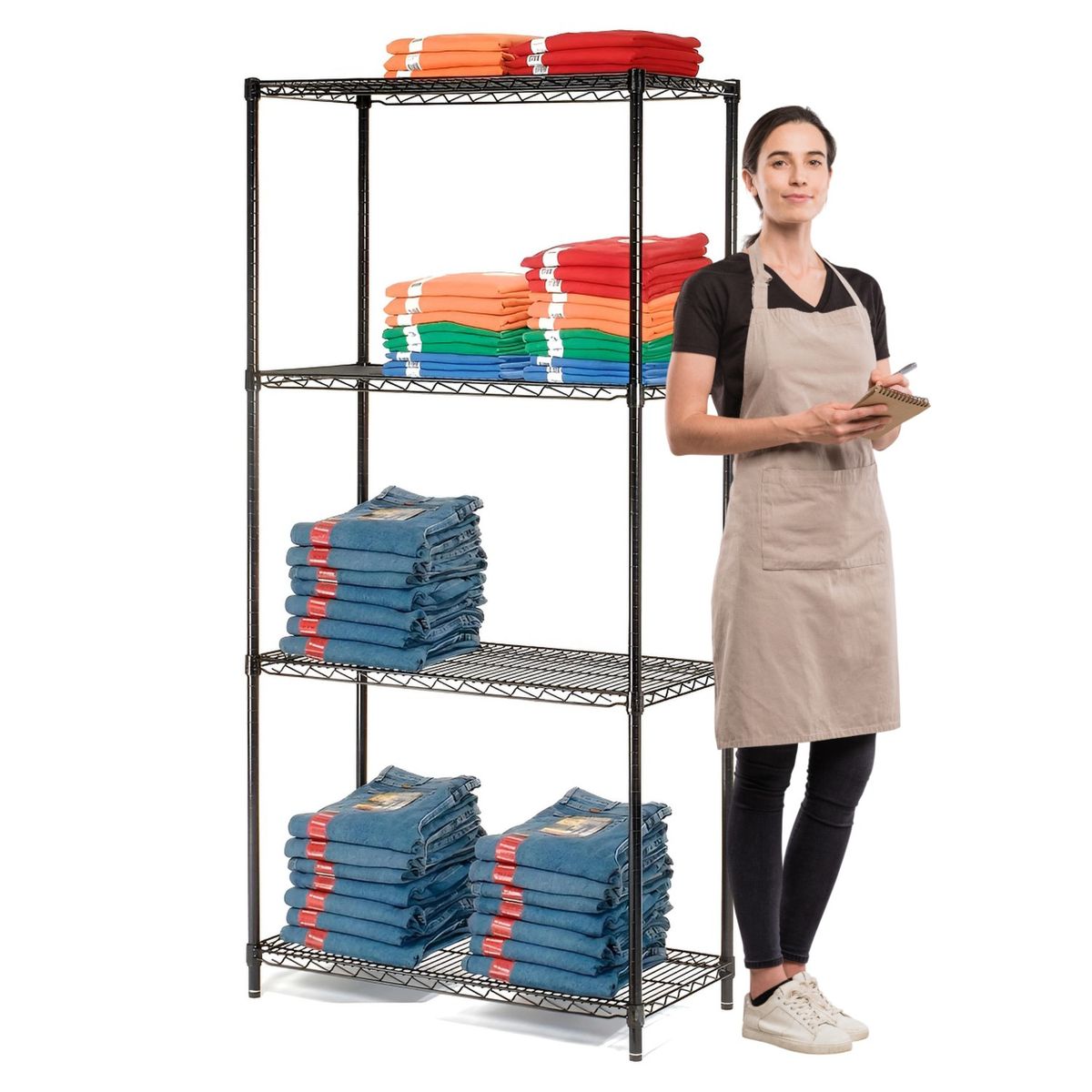 PROCHEF - Estante 90x45x180 cm. Epóxico 4 Bandejas Capacidad 800 kg.