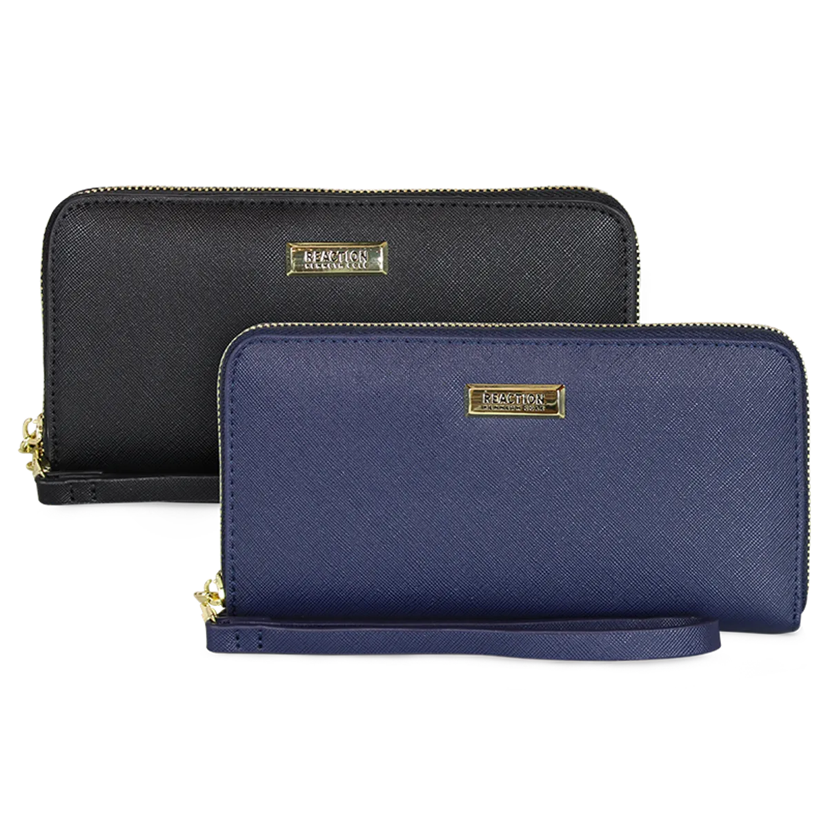 KENNETH COLE - 2 Billeteras de mujer Jaeda negra y azul Kenneth Cole