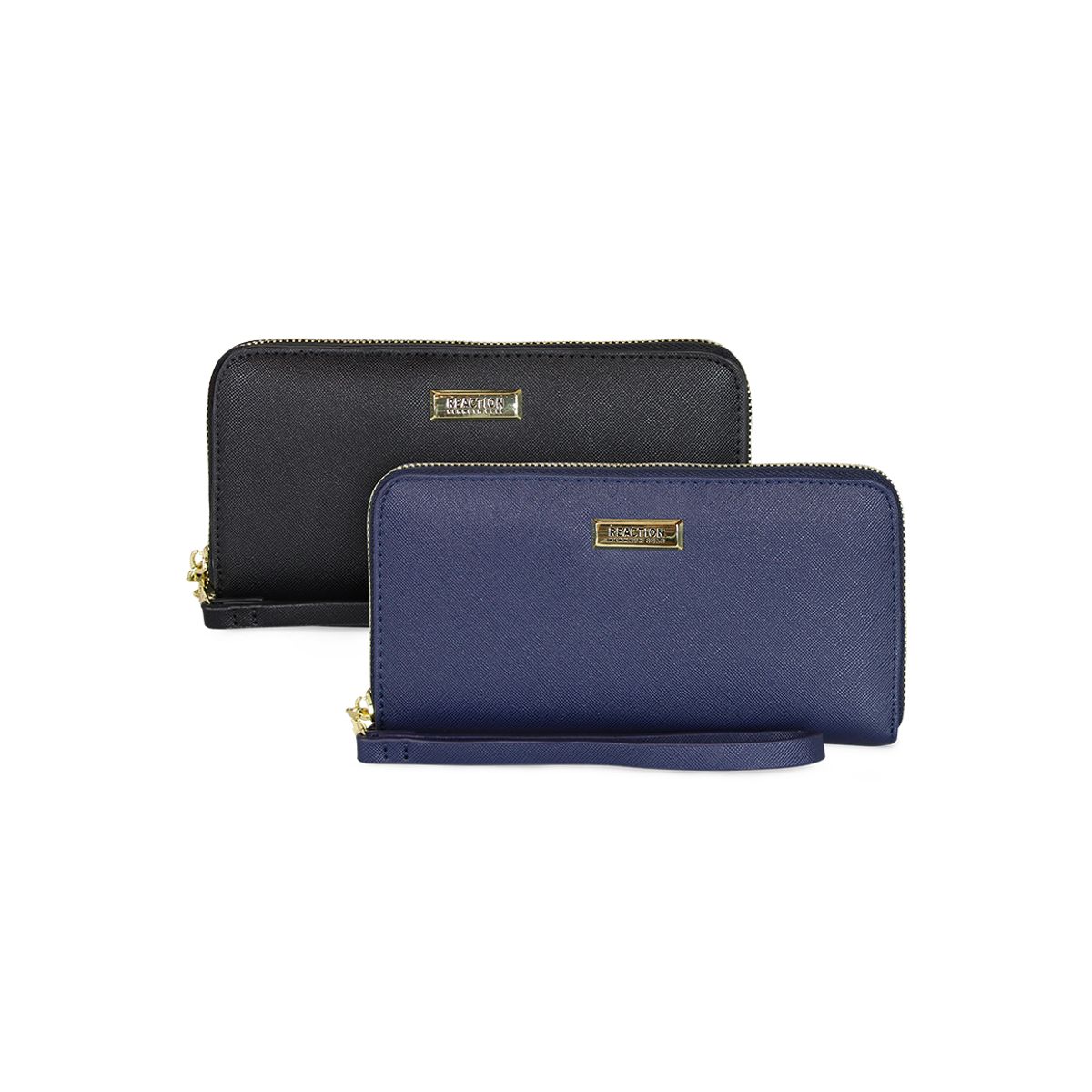 KENNETH COLE - 2 Billeteras de mujer Jaeda negra y azul Kenneth Cole