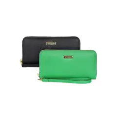 KENNETH COLE - 2 Billeteras de mujer Jaeda negra y verde