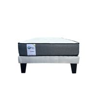 Cama Plaza y Media Gris Claro + Colchon