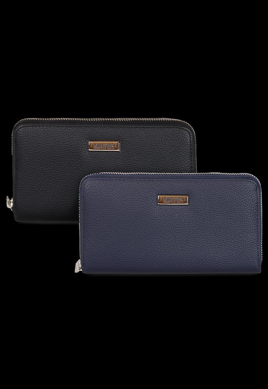 2 Billeteras de mujer Calixta negra y azul Azul TALLA UNICA