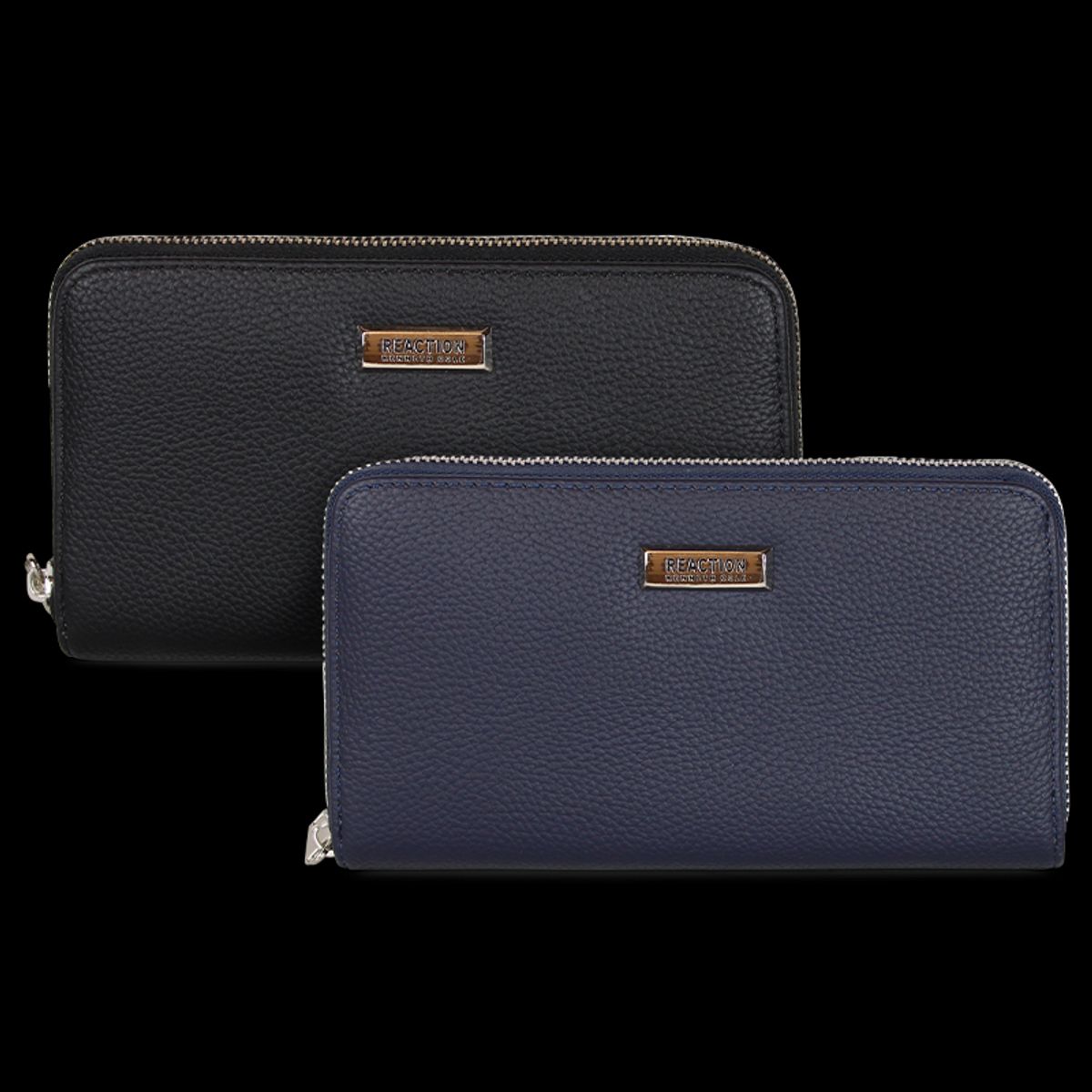 KENNETH COLE - 2 Billeteras de mujer Calixta negra y azul Kenneth Cole
