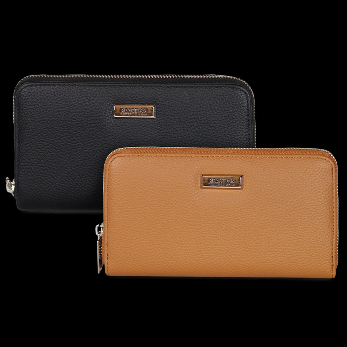 KENNETH COLE - 2 Billeteras de mujer Calixta negra y café Kenneth Cole