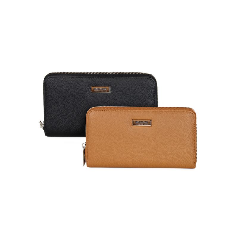 KENNETH COLE - 2 Billeteras de mujer Calixta negra y café Kenneth Cole
