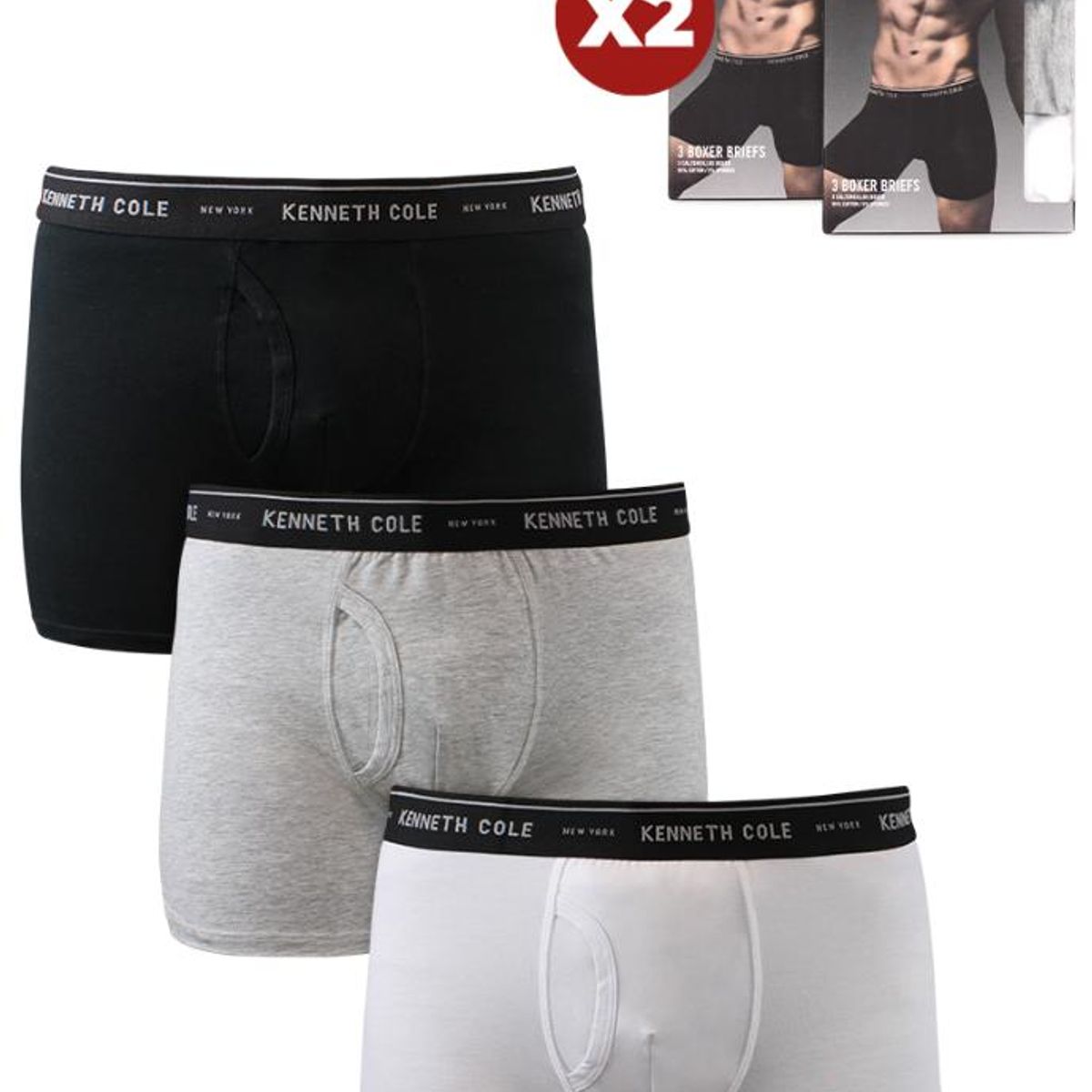 KENNETH COLE - Pack 6 Boxer talla XL multicolor Kenneth Cole