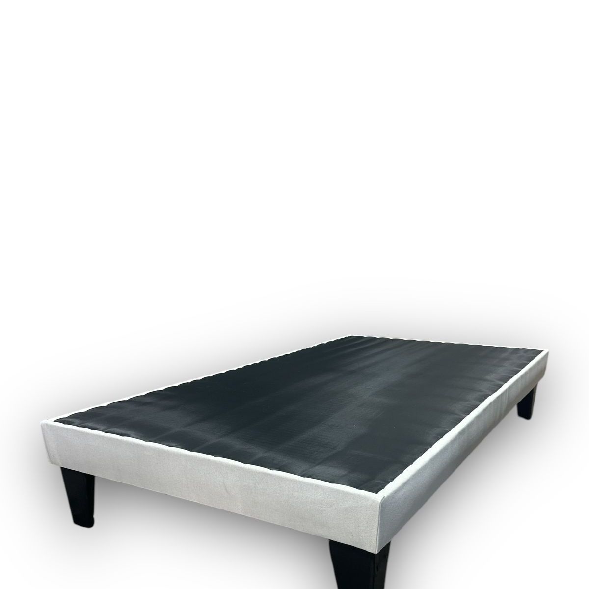 GENERICO - Base De Cama Europea Gris Claro Lino 1.5 Plaza 105X190