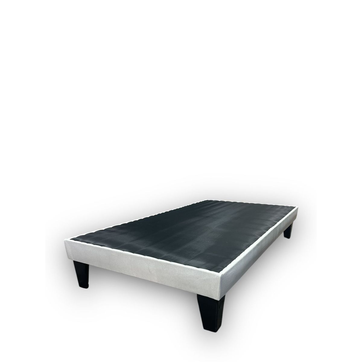 GENERICO - Base De Cama Europea Gris Claro Lino 1.5 Plaza 105X190