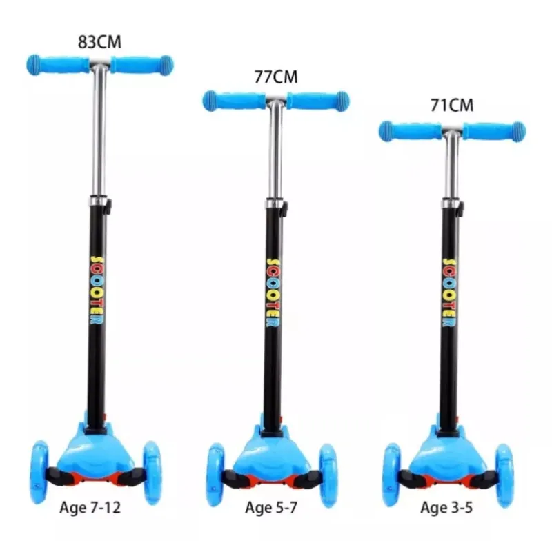 GENERICO - Scooter Monopatin Kids Plegable Diseños Ruedas Led Niño Azul