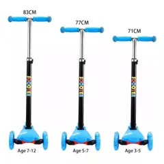 GENERICO - Scooter Monopatin Kids Plegable Diseños Ruedas Led Niño Azul