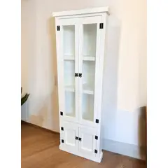 GENERICO - Esquinero vitrina rustico color blanco MGR MUEBLES