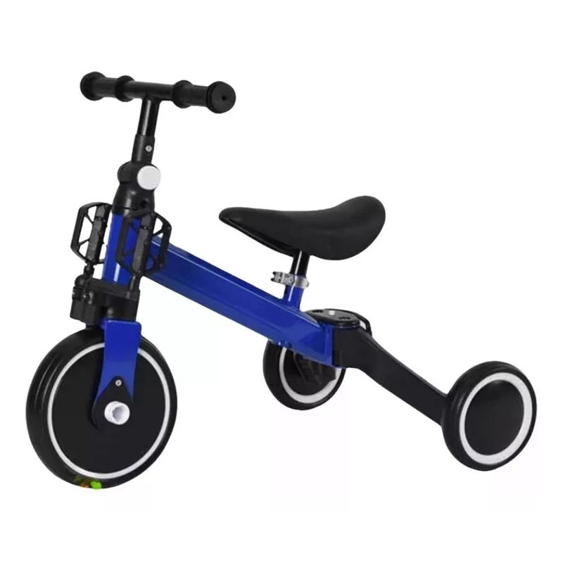 GENERICO - Bicicleta De Equilibrio Y Triciclo 3 En 1 Plegable Azul
