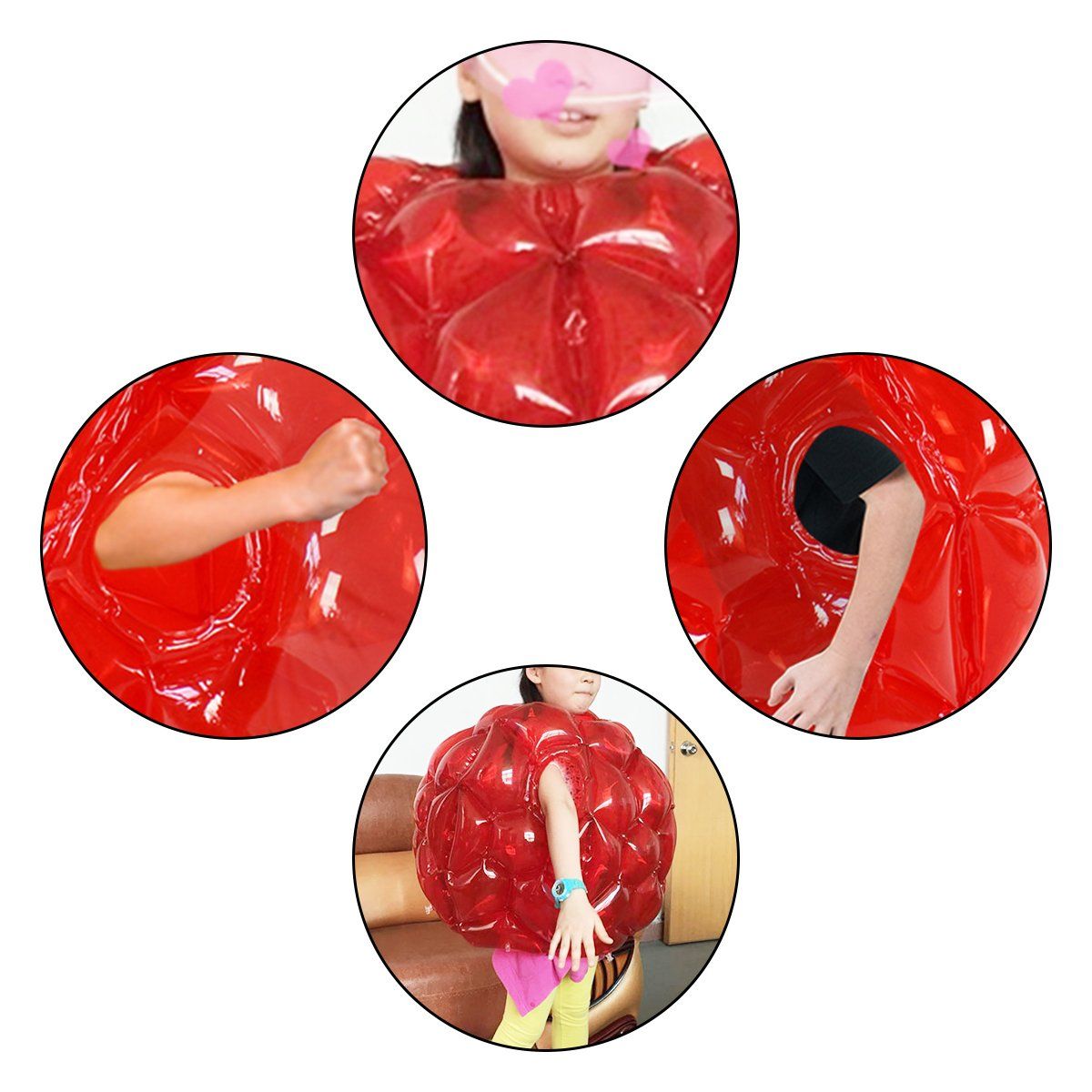 GENERICO - Bumper Ball Rojo Pelotas Chocadoras Inflable Niños Juego