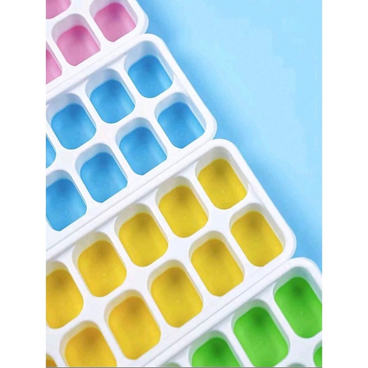 GENERICO - Pack 2 Moldes De Cubitos De Hielo De Silicona Suave