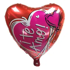 GENERICO - GLOBO METALICO 18 TE AMO CORAZON X1 UNI