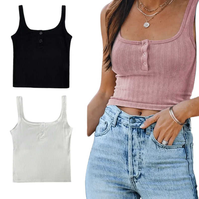 UTILISIMO - Pack 3 Poleras Mujer Sin Mangas Con Botones Algodón Colores Surtidos
