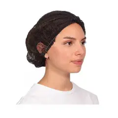 GENERICO - Cofia Negro Gorro Clip Doble Elastico Desechable 100 Uni