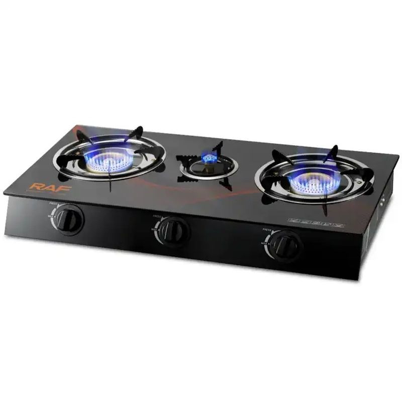 GENERICO - Cocina Encimera A Gas Vidrio Templado Line 2 Platos Regular