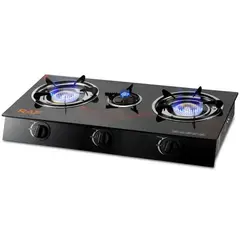 GENERICO - Cocina Encimera A Gas Vidrio Templado Line 2 Platos Regular