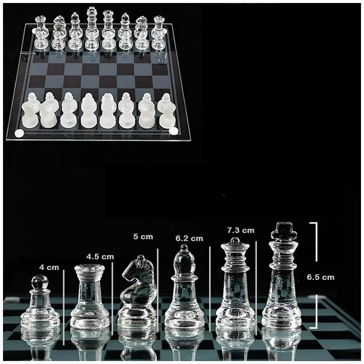 KUANGYE - Tablero Ajedrez Juego Ajedrez Tablero Ajedrez De Cristal