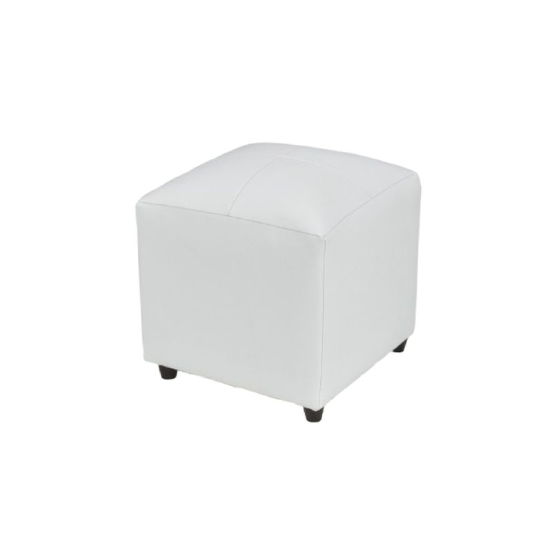 BILDUN - Pouf Cuero Sintético Blanco