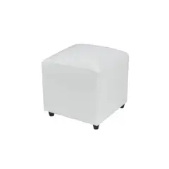 BILDUN - Pouf Cuero Sintético Blanco