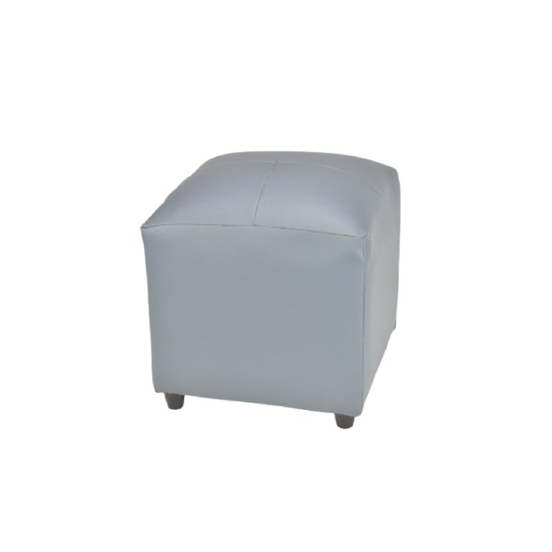 BILDUN - Pouf Cuero Sintético Gris