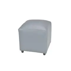 BILDUN - Pouf Cuero Sintético Gris