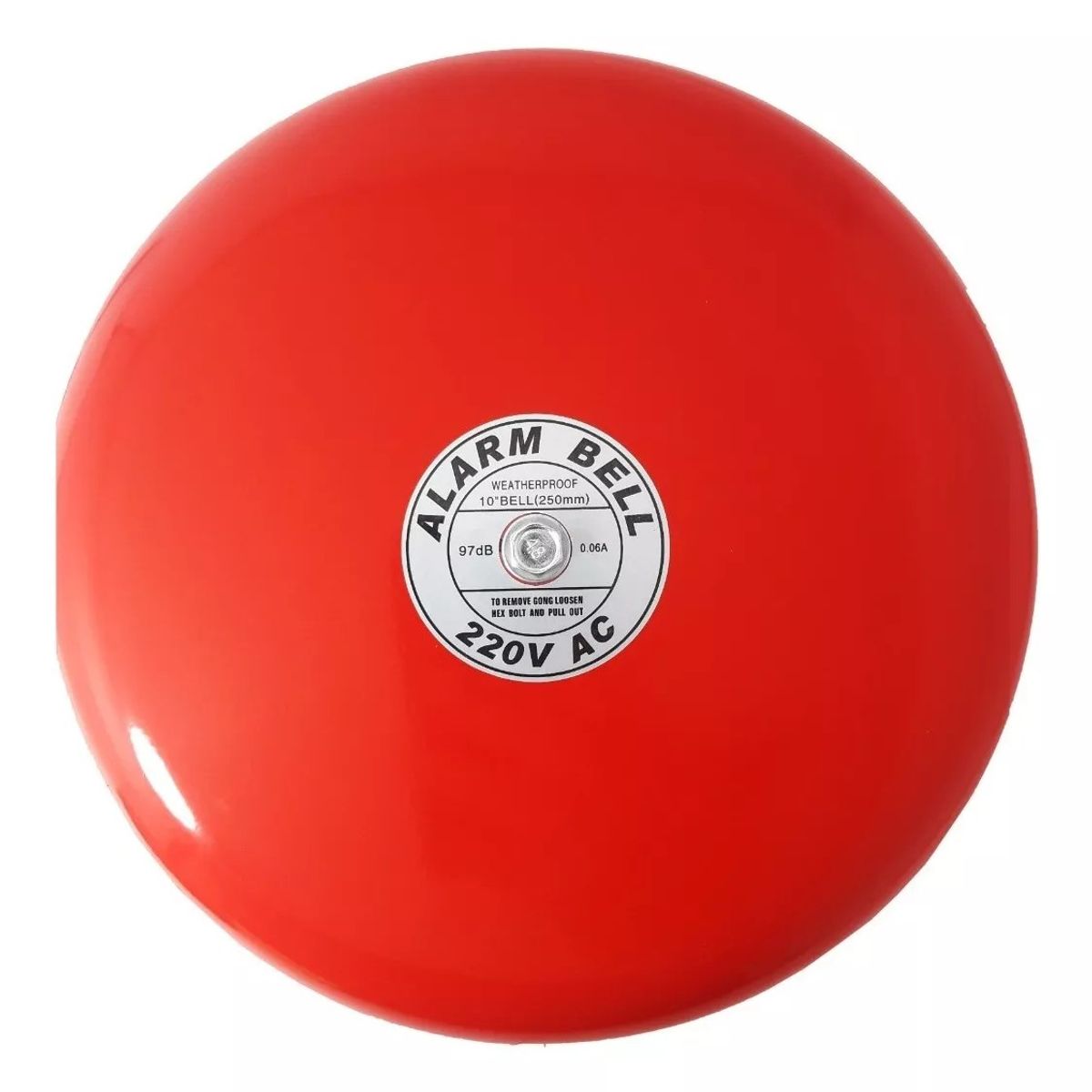 KUANGYE - Timbre Campana Alarma 10p 220vac Metal Rojo Escuela Incendio