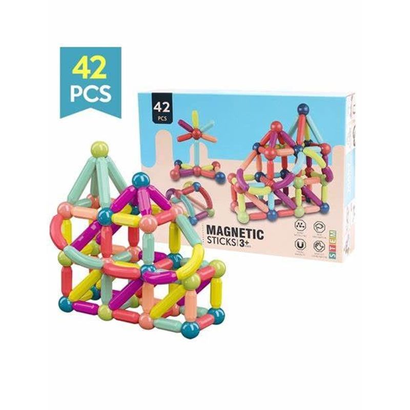 GENERICO - Juego de Construcción Con Barras Magnéticas Montessori