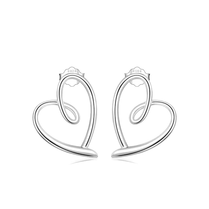 LA GARZA - Aros Plata Mujer Corazon
