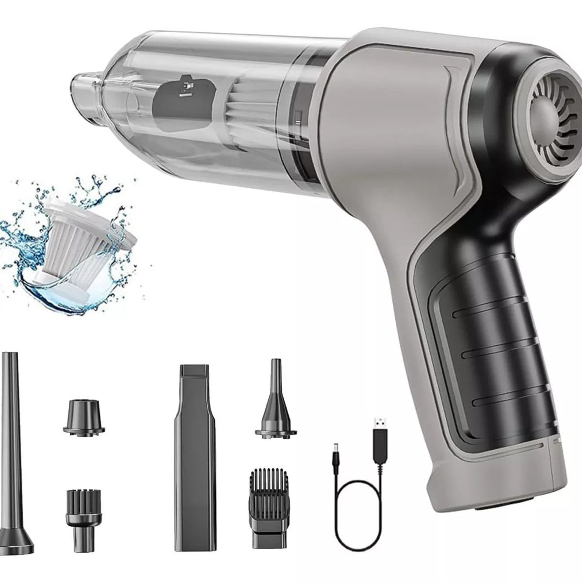 KUANGYE - Aspiradora De Mano Portatil Inalámbrica Para Auto Y Hogar